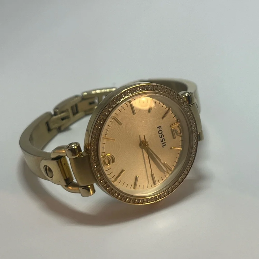 Fossil Georgia Stainless Steel ES3227 Gold Tone Watch - Picture 4 of 7